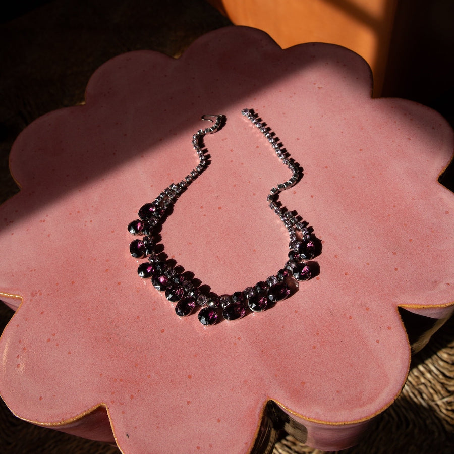 Large Berry Rhinestone Necklace
