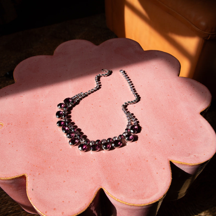 Large Berry Rhinestone Necklace