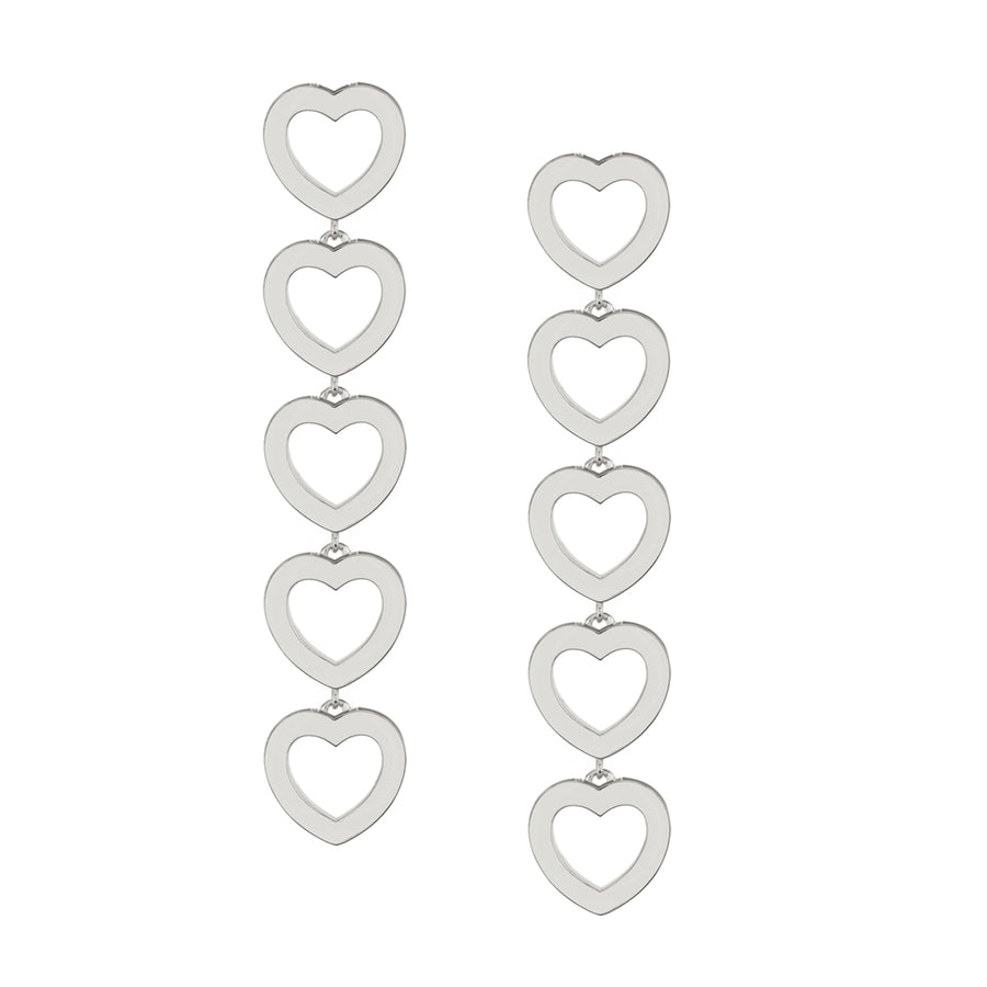 Mini 5 Point Open Heart Earrings