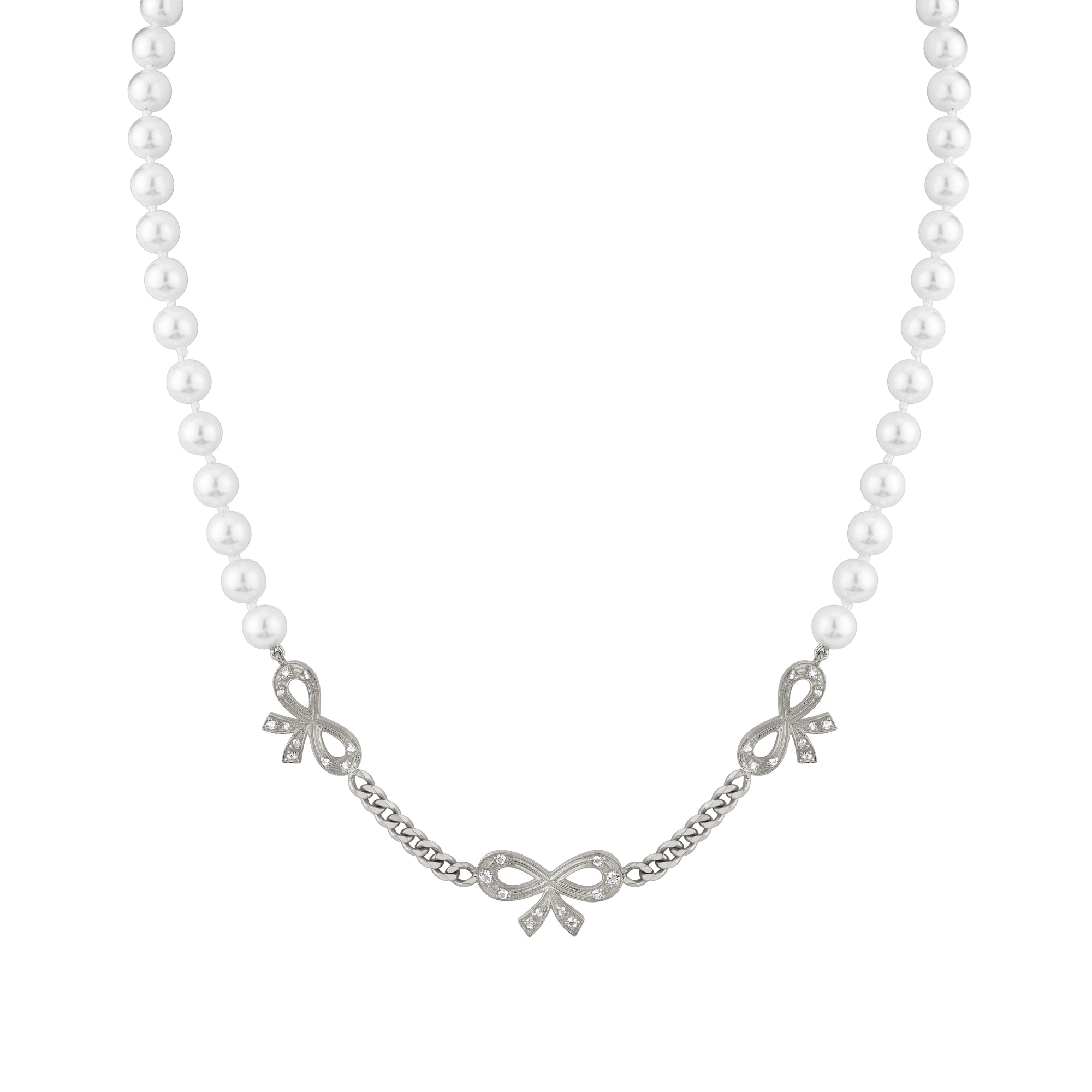 ネックレス・ペンダント Pearl Bow Necklace Amazon.com: Iaceble Boho Bow Pearl Choker Necklace White