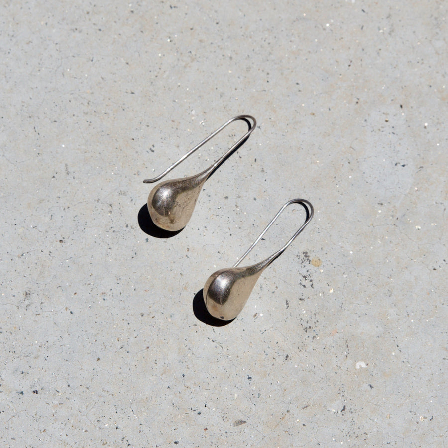 Sterling Silver Teardrop Hook Earrings