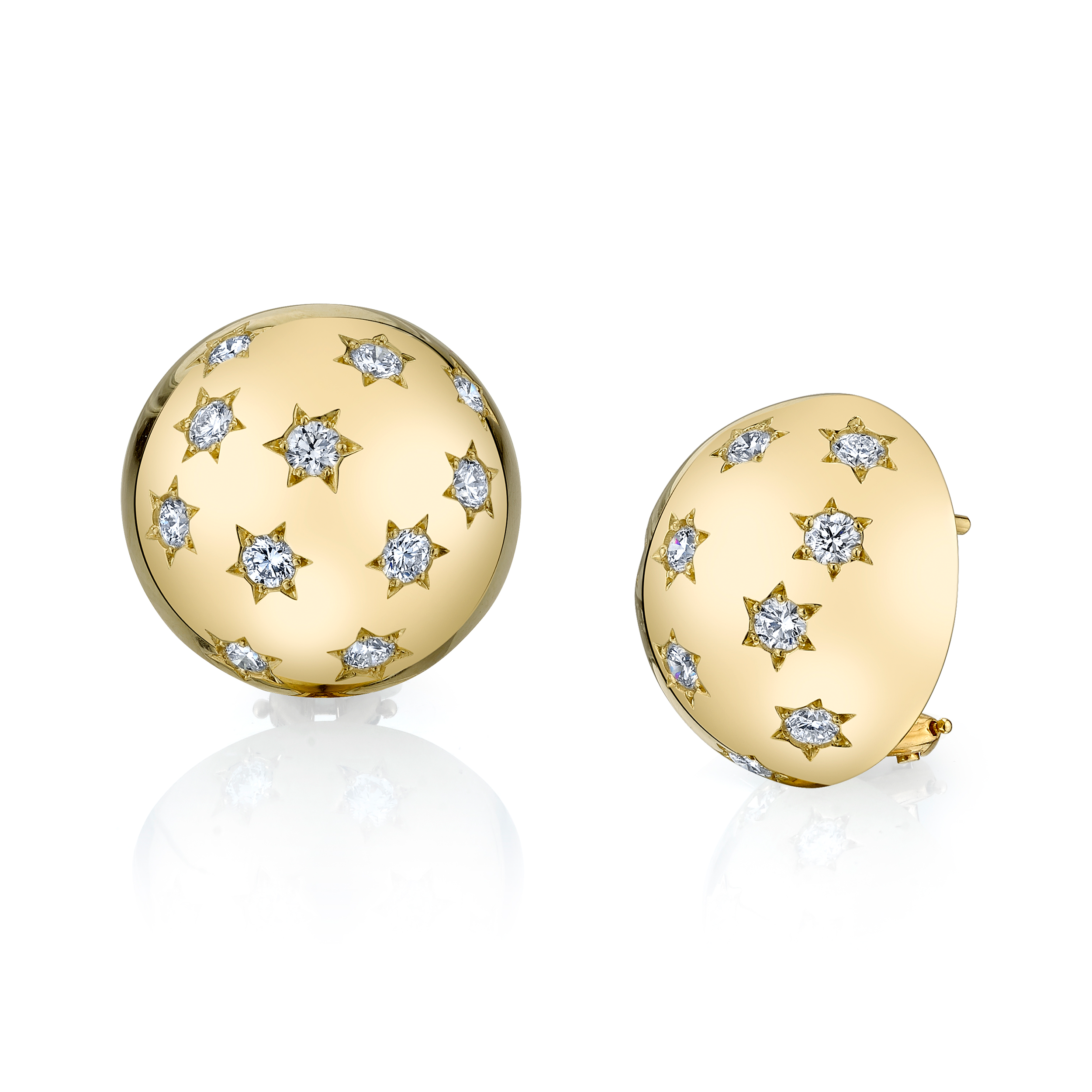Diamond Ethel Button Earrings Sarah Hendler
