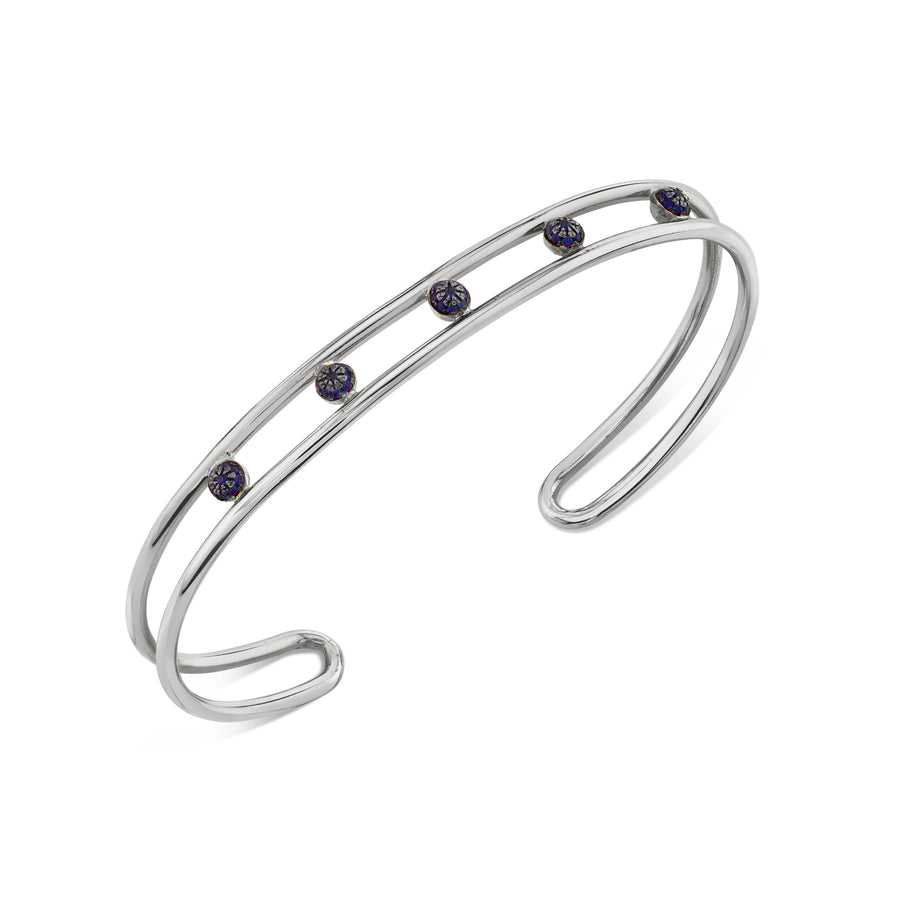 5 Point Pave Center Double Wire Cuff