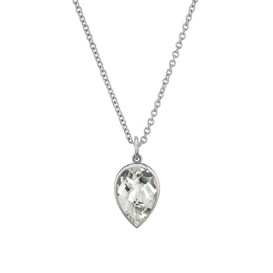Bezel Set Pear Gemstone Necklace
