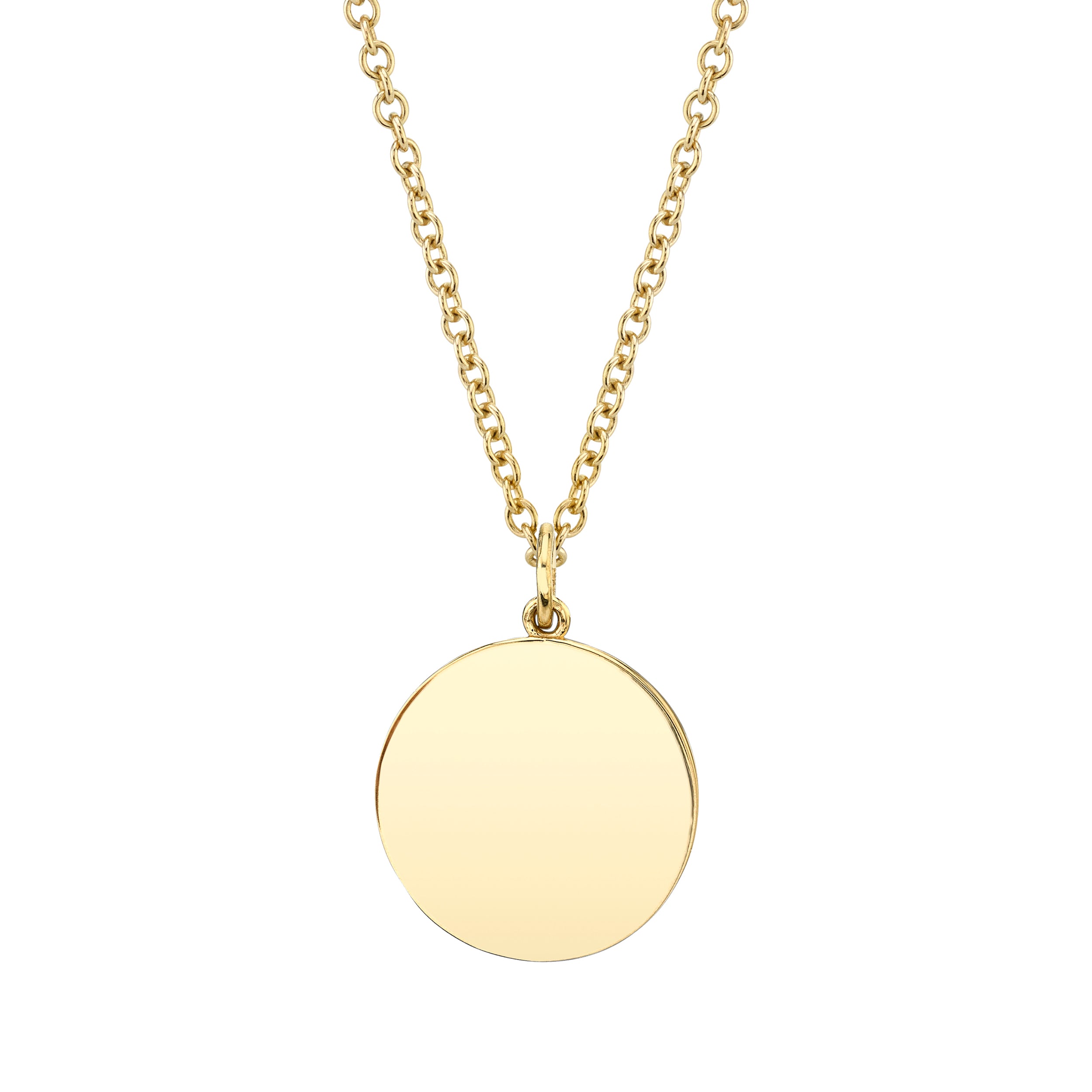 14K Gold Disc Charm Necklace