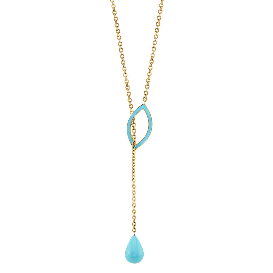 Large Marquise Necklace - Turquoise