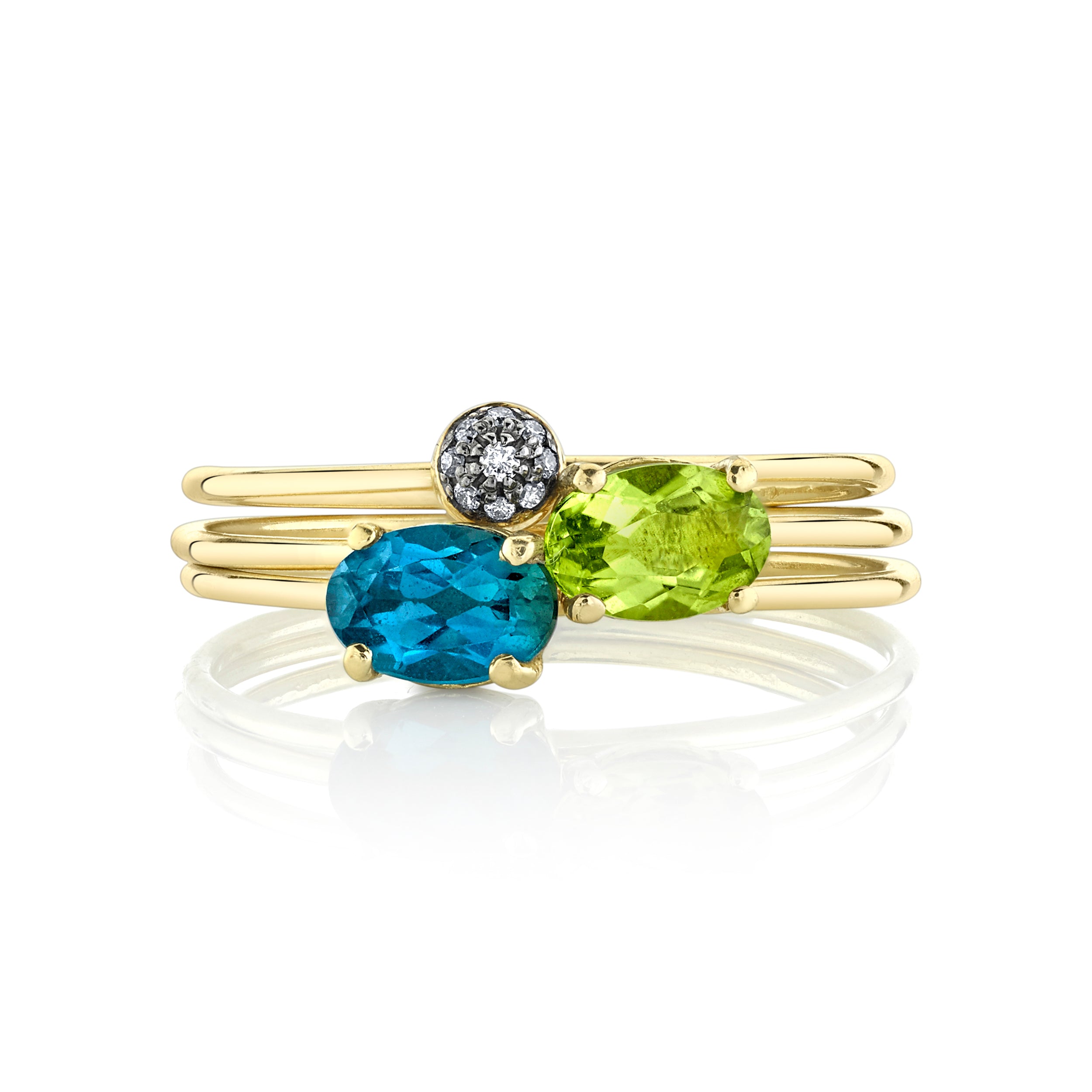 Blue Topaz 3 Balls Ring Blue Topaz 3 Balls Ring
