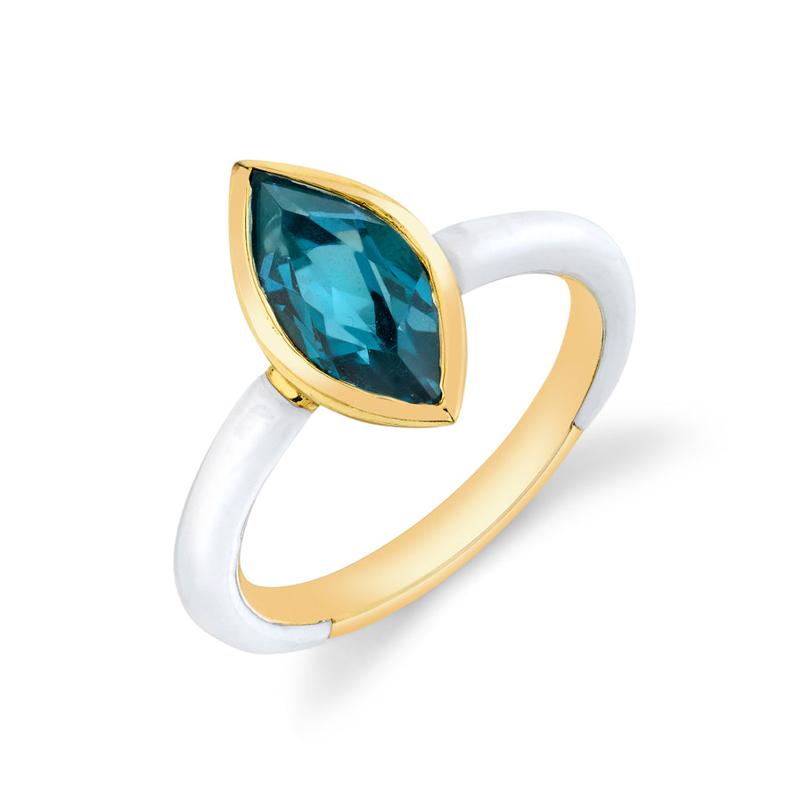 Marquise Cut Gemstone Enamel Ring