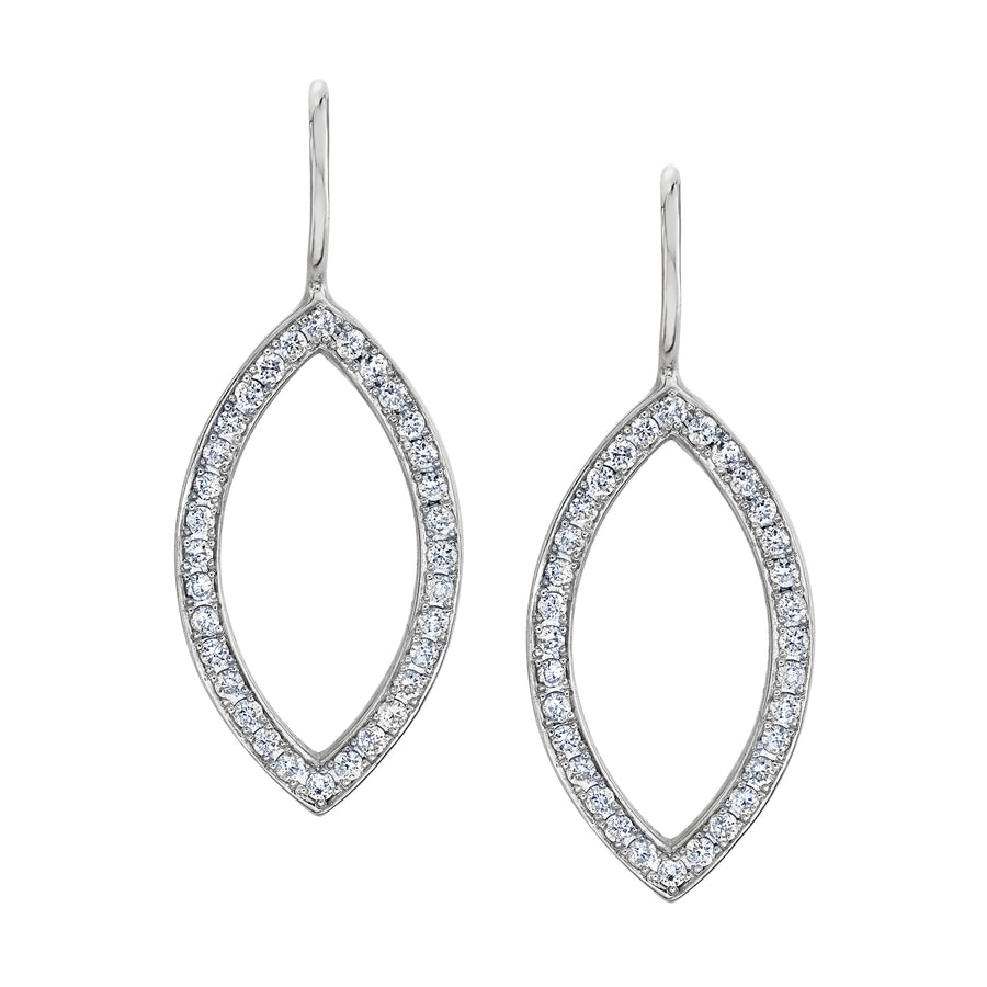 Pave Open Marquise Earrings - Diamond