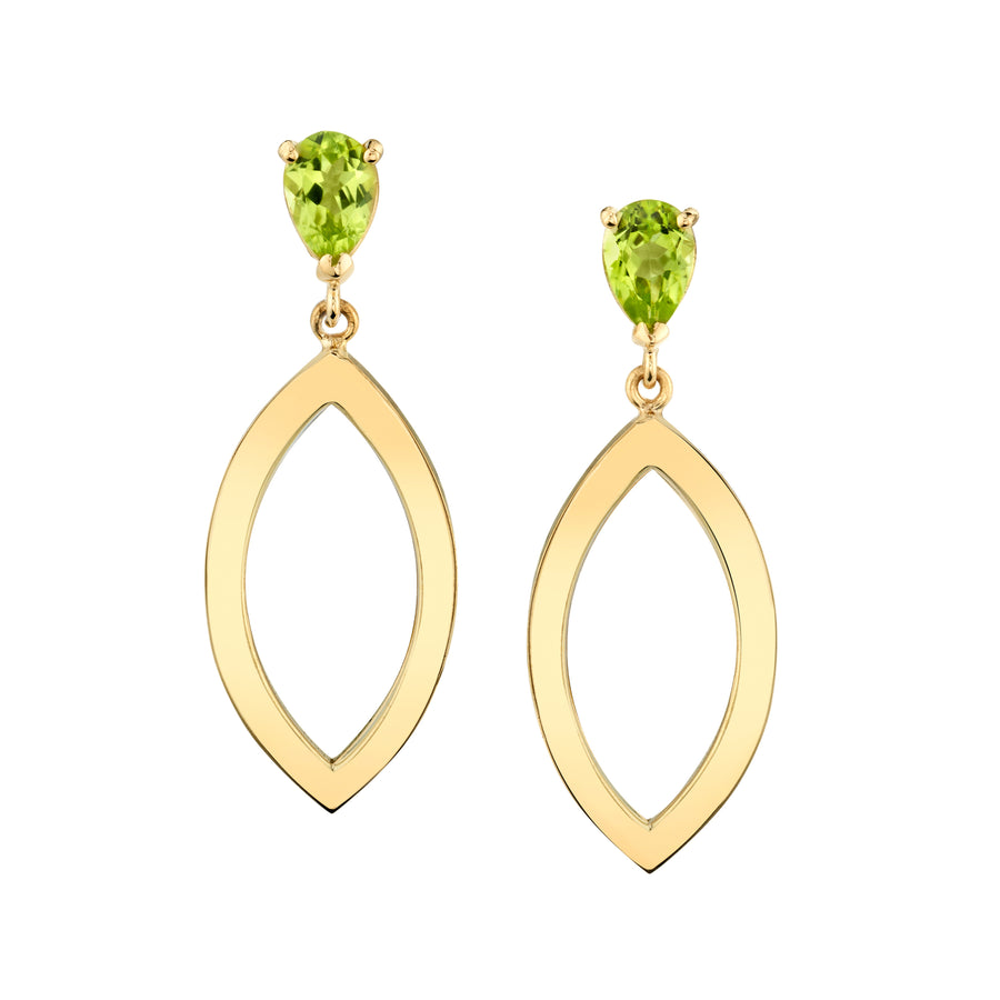 Pear Studs with Open Gold Marquise