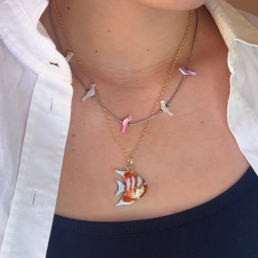 Colored Shell Birds Necklace – Sarah Hendler