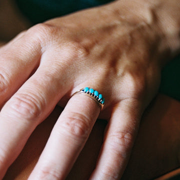 14k Gold Victorian Age Turquoise Ring