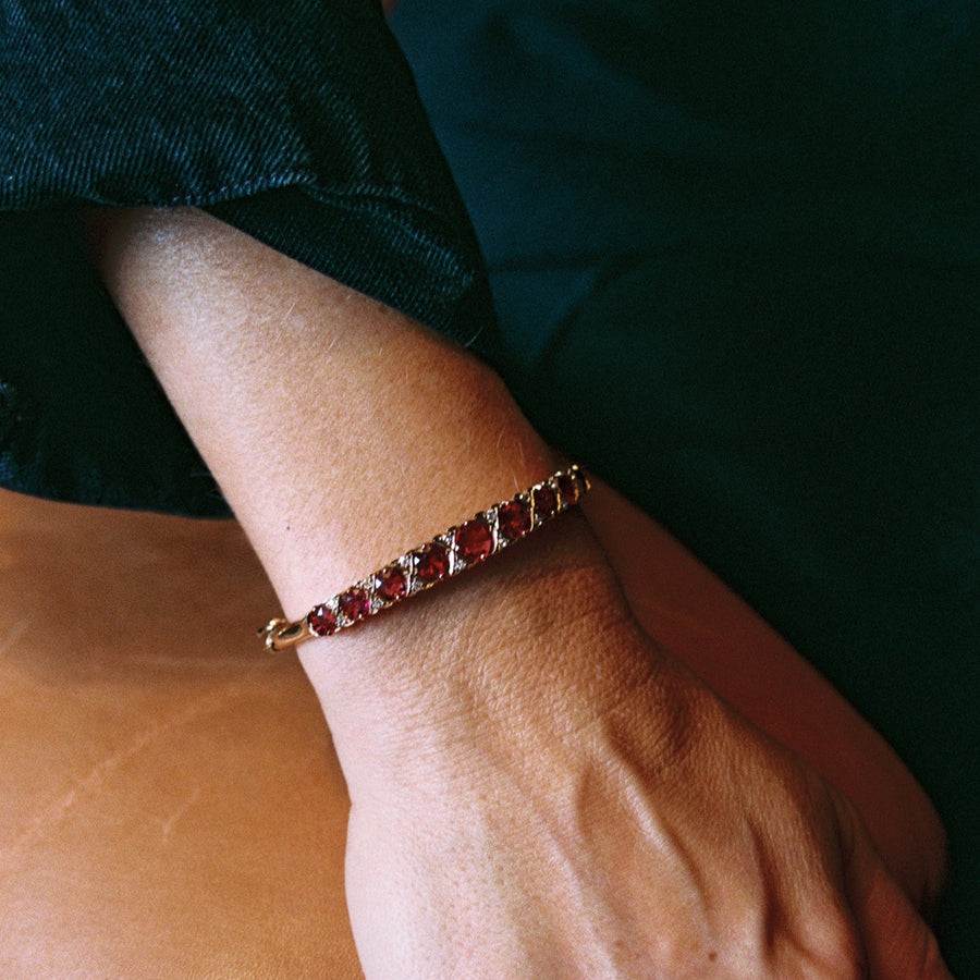 Victorian Era Natural Ruby and Diamond Bracelet