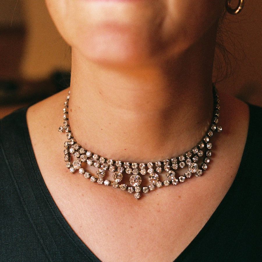 Bib Collar Rhinestone Choker