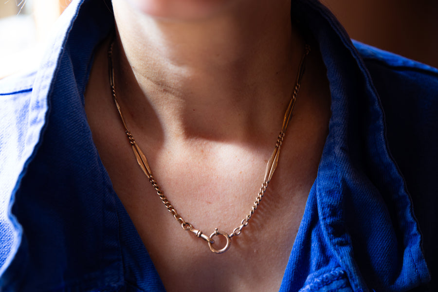 9k Gold Watch Chain with Belcher Clasp