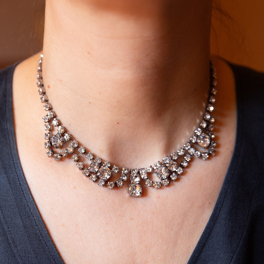Rhinestone Bib and Collar Style Necklace