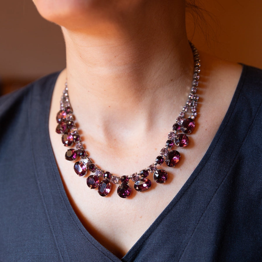 Large Berry Rhinestone Necklace