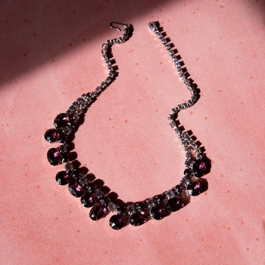 Large Berry Rhinestone Necklace