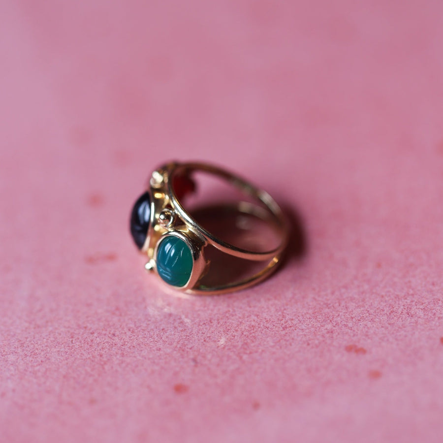 14k Gold Scarab Ring