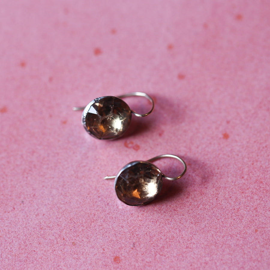 Antique Light Peach Paste Earrings