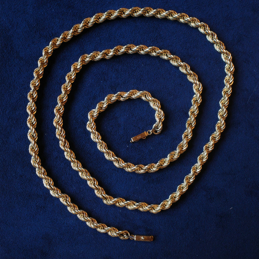 14k Yellow Gold Hand Twisted Rope Chain(38g)