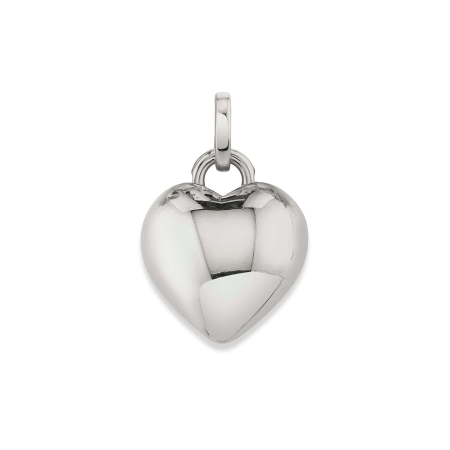 Small Puff Heart Charm with Charm Clip