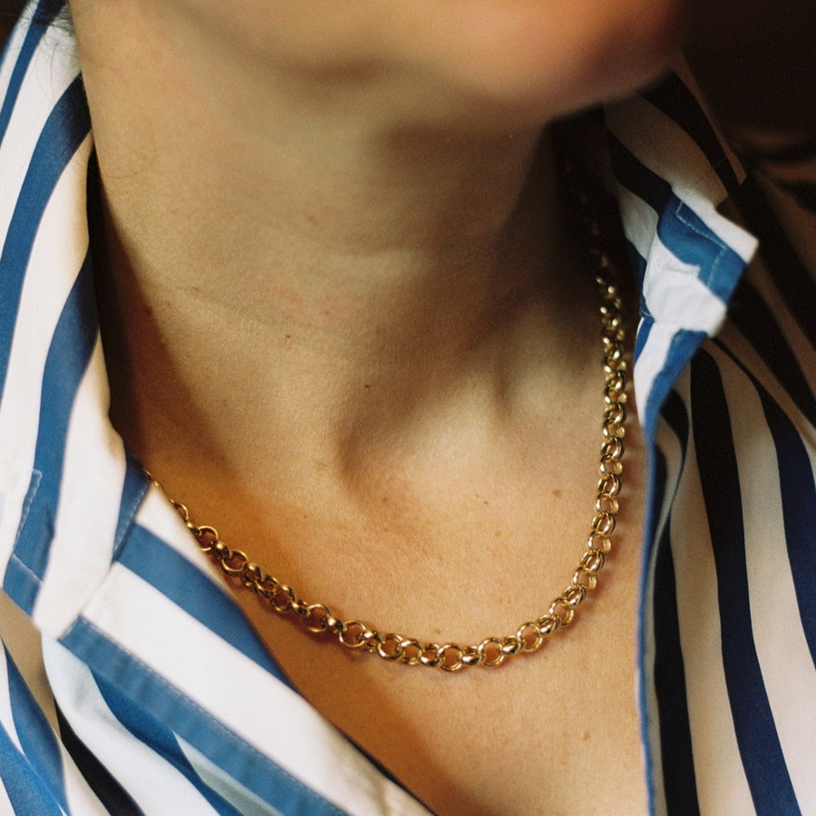 14k gold shop large link necklace