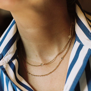 XXL 14k Gold Diamond Necklace