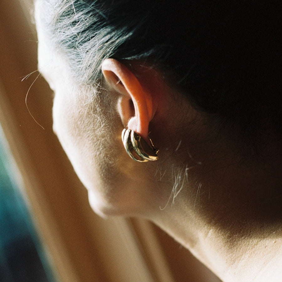 Hand Hammered 14k Gold Statement Earrings