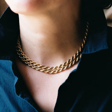 14k Yellow Gold Hand Twisted Rope Chain(38g)