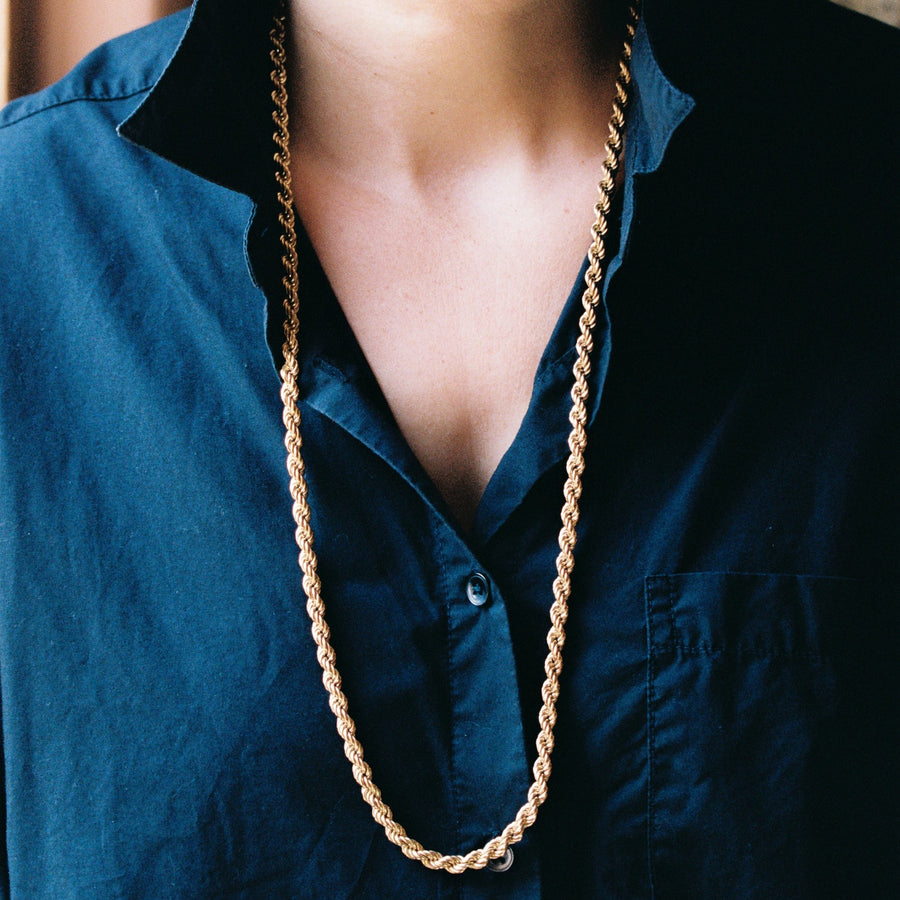 14k Yellow Gold Hand Twisted Rope Chain(38g)