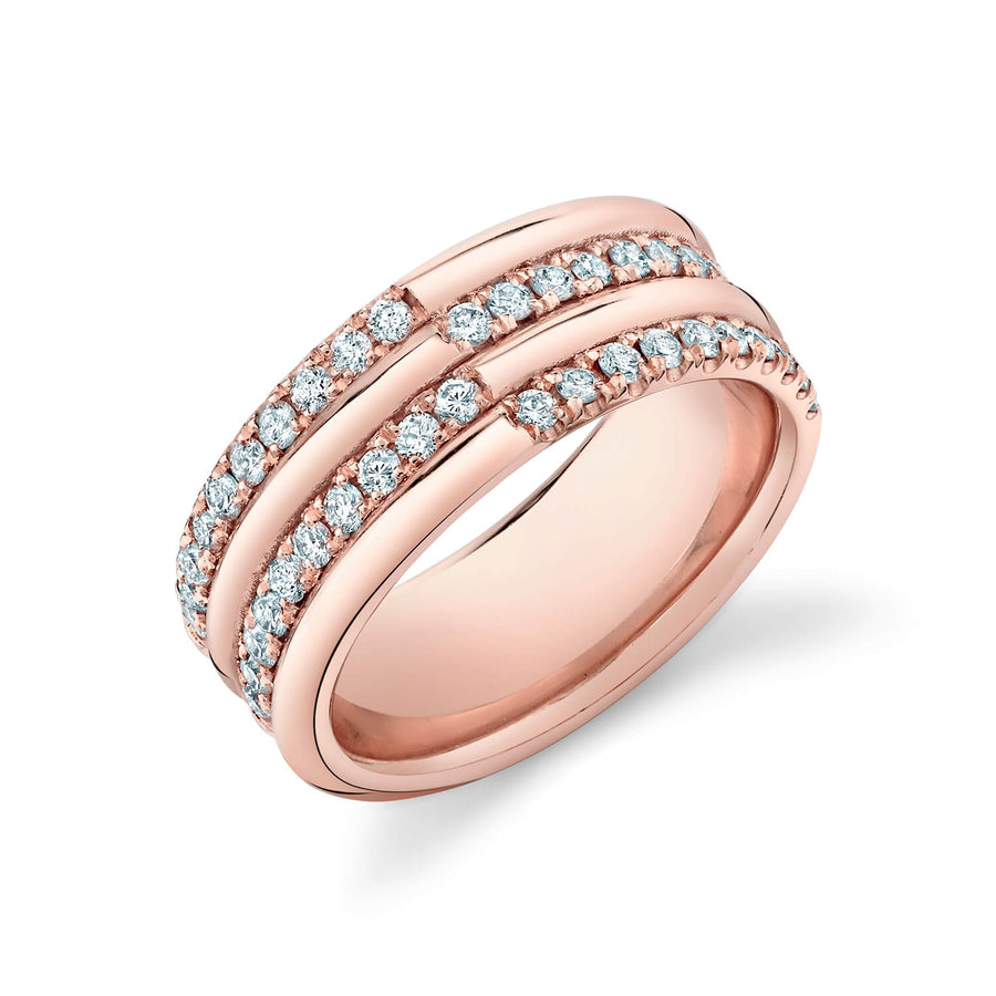 Sarah Hendler Double Crossroads Ring in Rose Gold