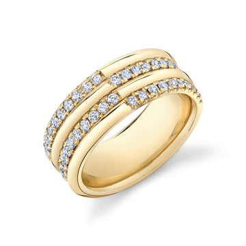 Sarah Hendler Double Crossroads Ring in Yellow Gold