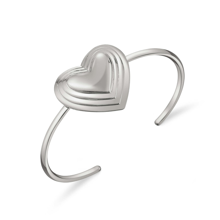 Large Grooved Heart Cuff
