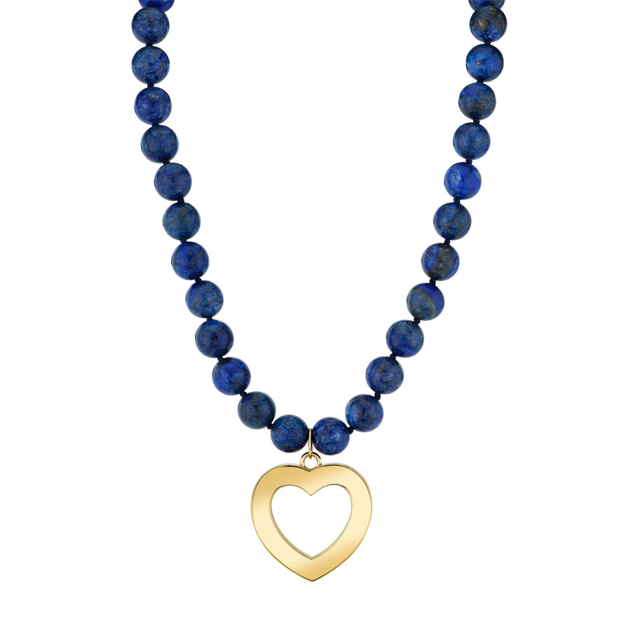 Large Open Heart Beaded Necklace