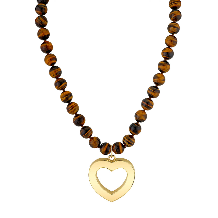 Large Open Heart Beaded Necklace