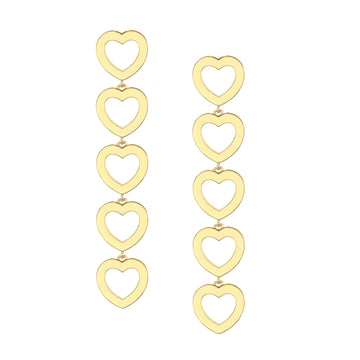 Mini 5 Point Open Heart Earrings