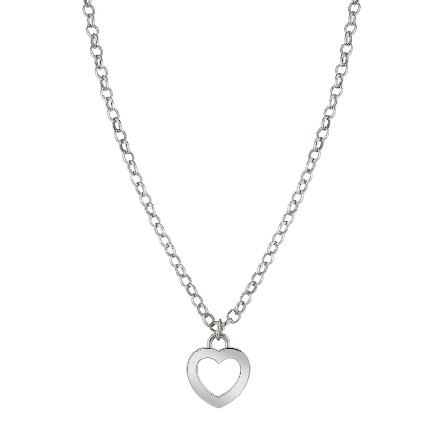 Small Open Heart Charm Necklace