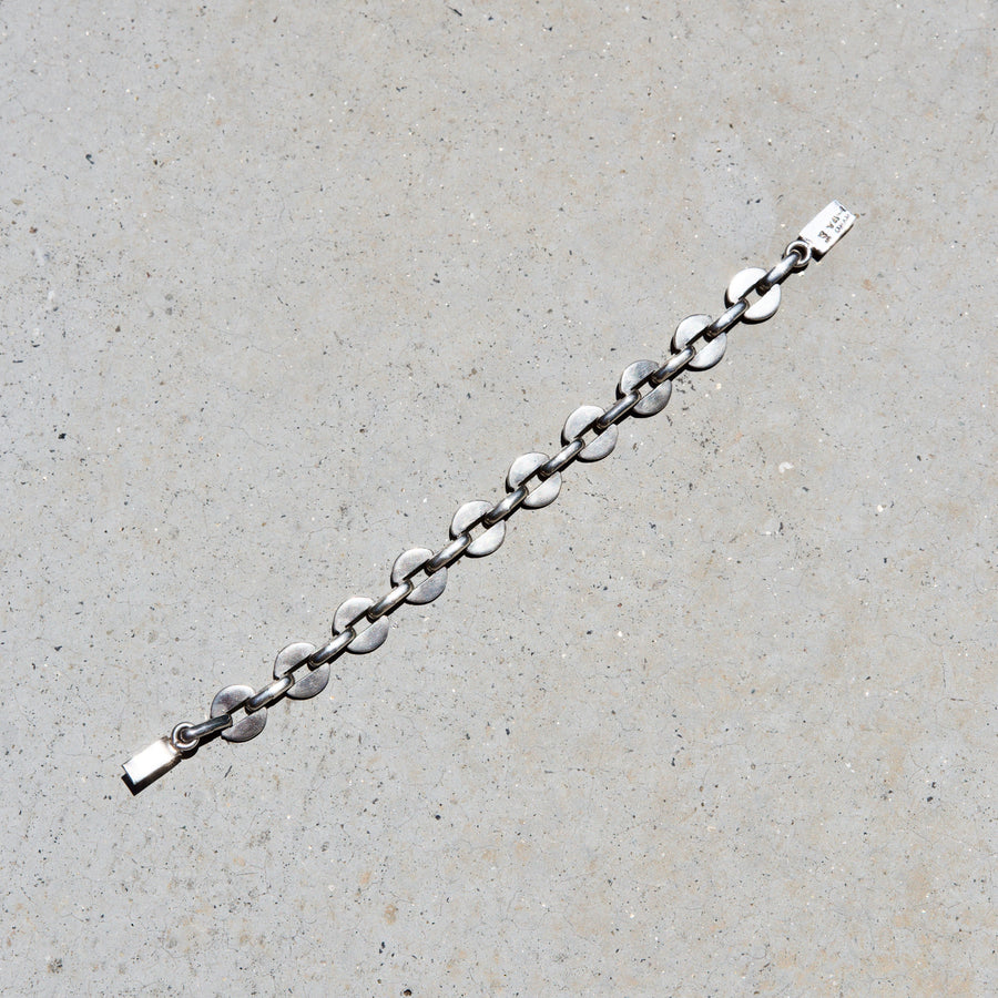 Sterling Equestrian Link Chain Bracelet with Box Clasp