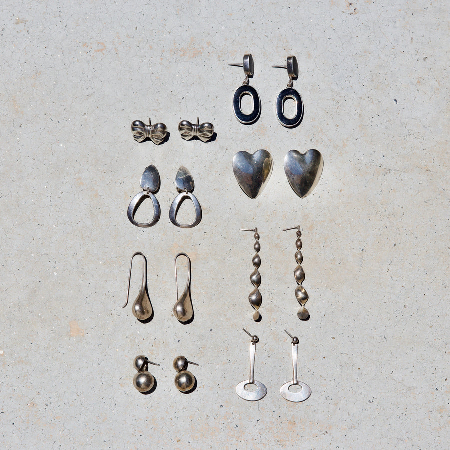 Mid-Century Taxco Sterling Clip-On Earrings
