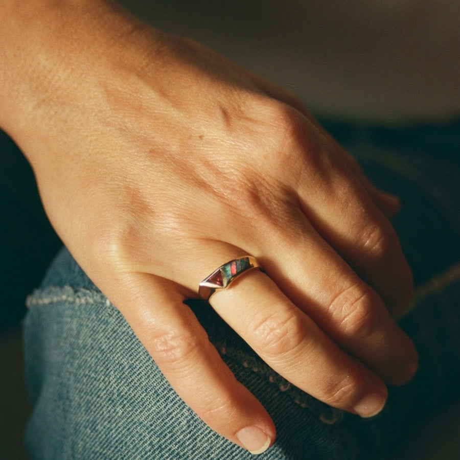 14k Tourmaline and Opal Deco Ring