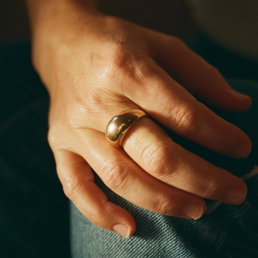 14k Gold Domed Ring