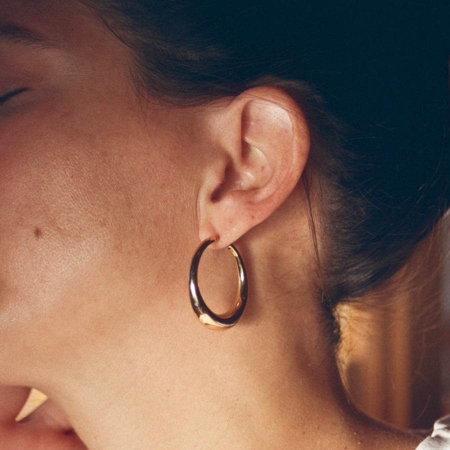 14k Gold Italian Tube Hoops