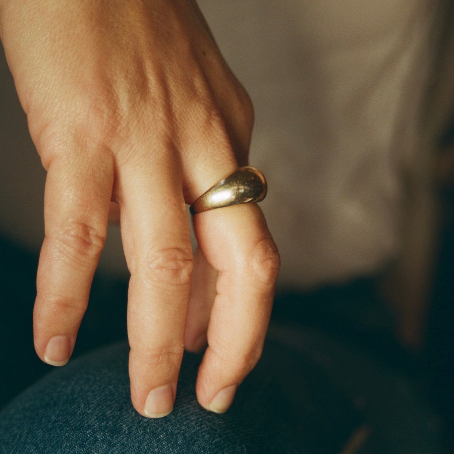 14k Gold Domed Ring