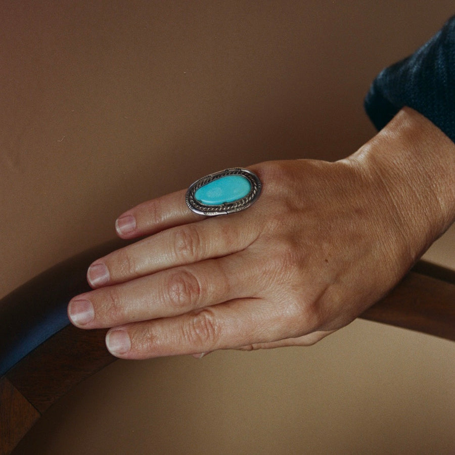 Elongated Turquoise Ring