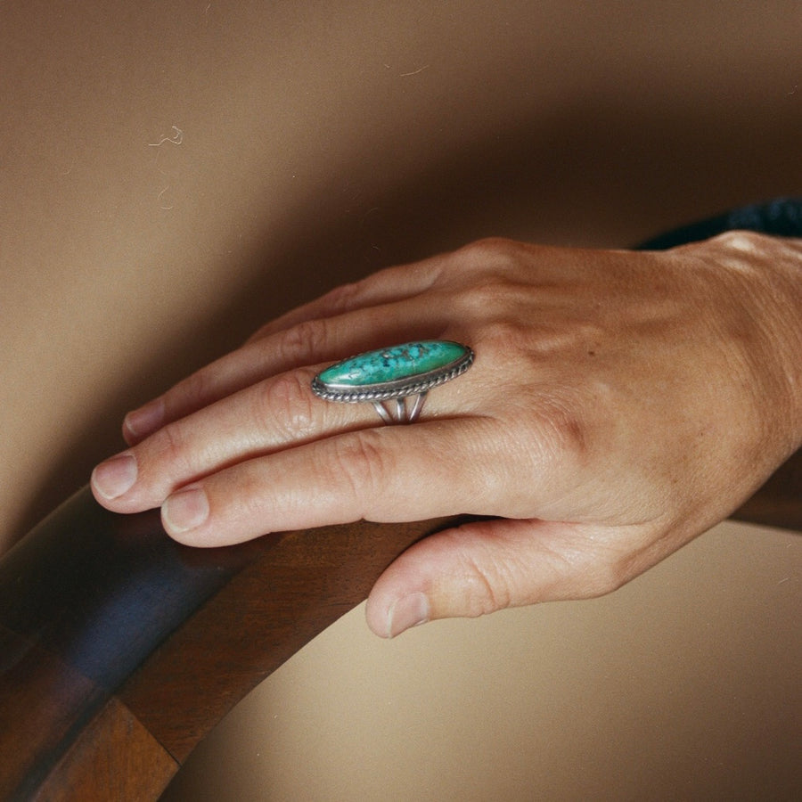 Elongated Turquoise Ring