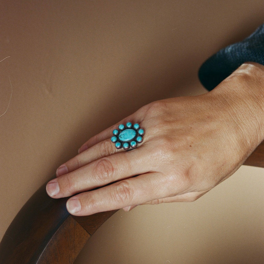 Flower Turquoise Ring