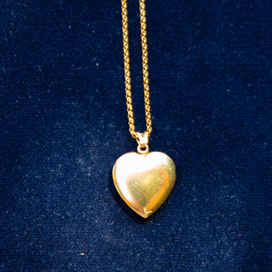 Gold Fill Locket with Etched Flower Motif
