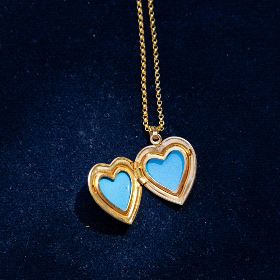 Gold Fill Locket with Etched Flower Motif