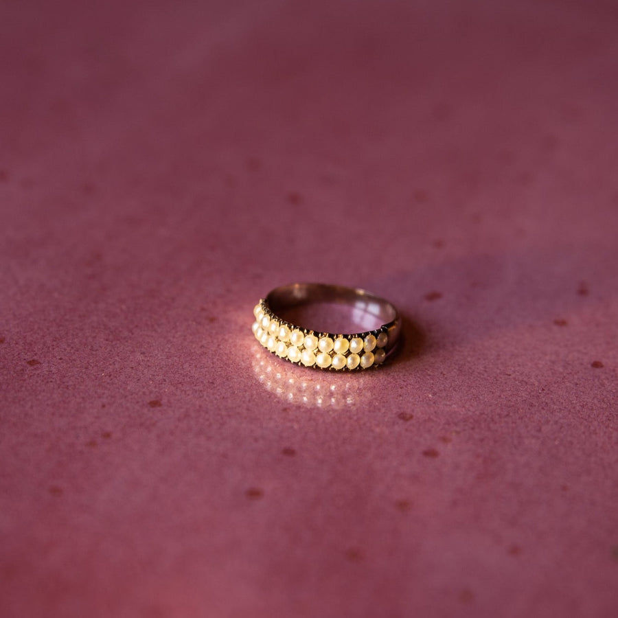 14k Gold Natural Seed Pearl Band